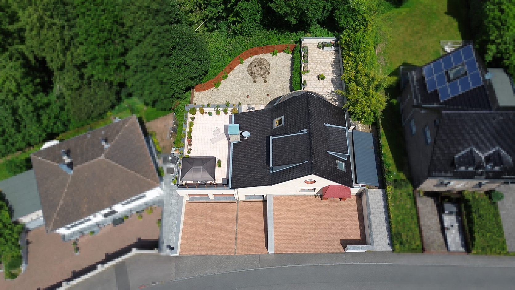 Das Bild zeigt die Luftansicht der Immobilie.